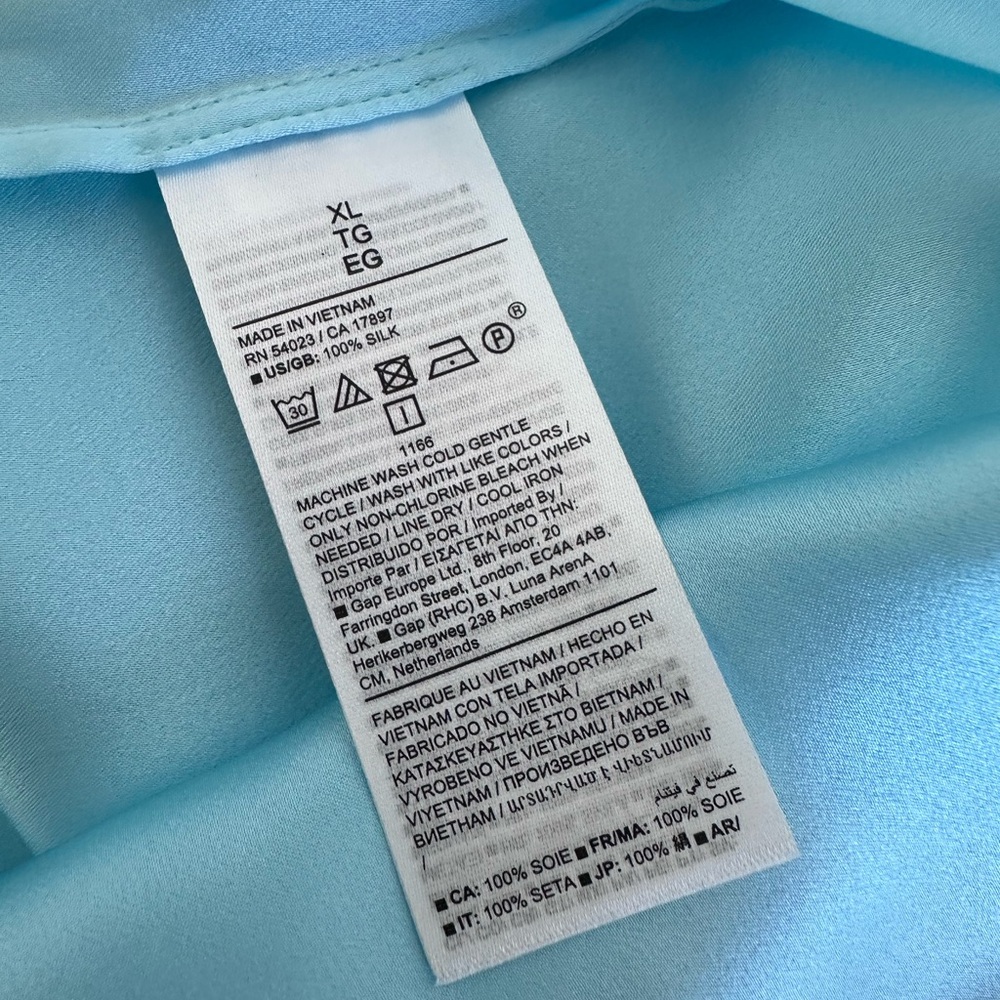 Banana Republic Sublime Silk Blouse Celest Blue NWT XL - Picture 5 of 6